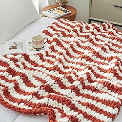 Amélie Home Chunky Knit Blanket Throw, Thick Soft