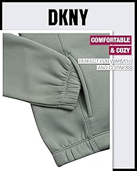 DKNY Girls 3-Piece Athletic Fleece Zip Sweatshirt
