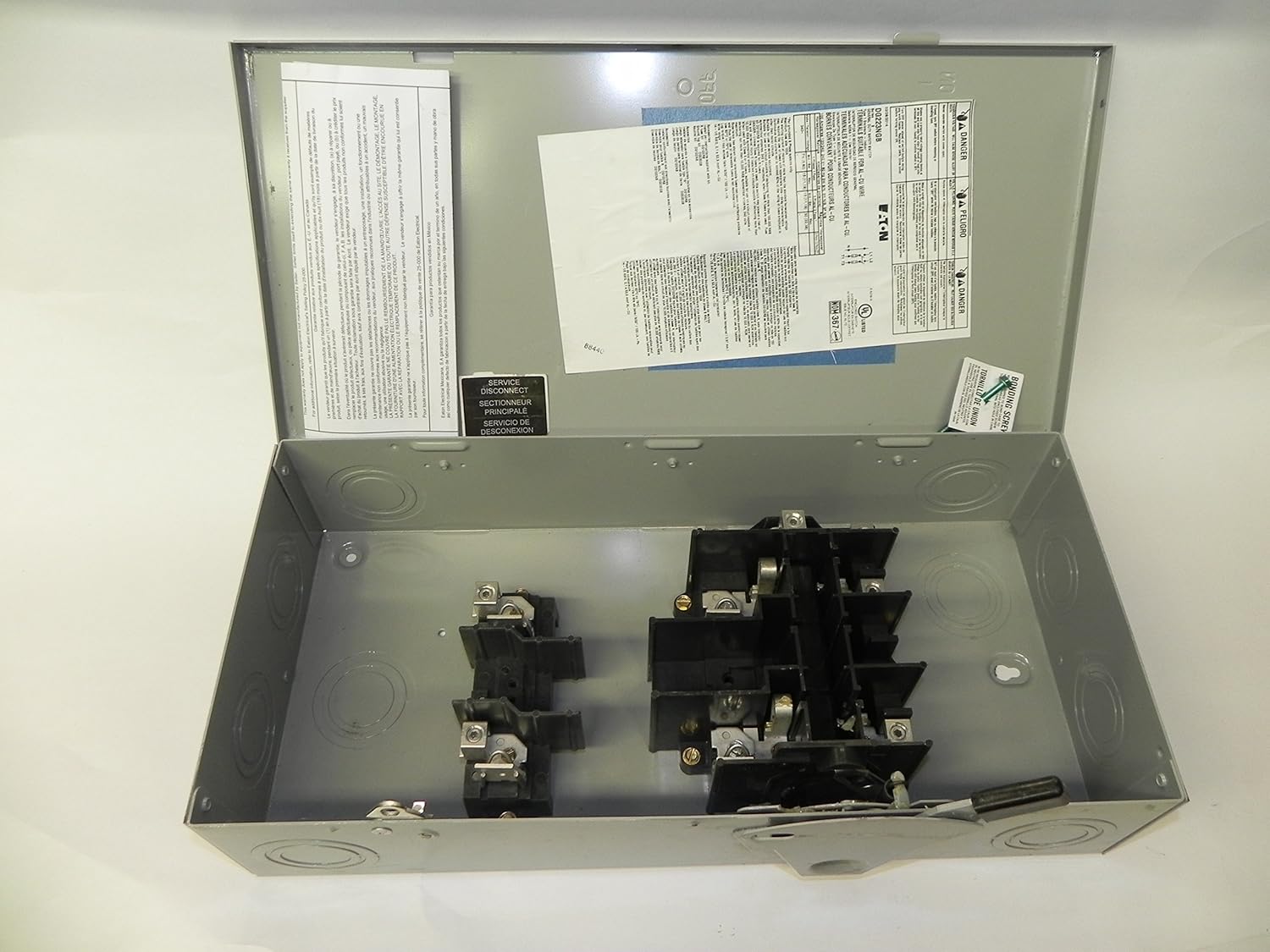Eaton DG223NGB 3 Wire 2 Pole Fusible B Series General-Duty Safety Switch 240 Volt AC 100 Amp NEMA 1