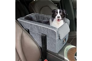 MELAFA365 Dog Console Car Seat for Small Dogs,Center Console Dog Seat,Dog Car Seat with Pillow & Safety Tethers for Small Pets