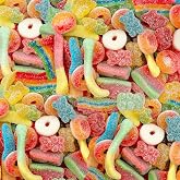 Sour Gummy Candy Mix, Chewy Candy, Fruit Flavors, 2 Lb Bag | Gummy Worms &amp; Bears, Belts, Peach Rings, Watermelon Wedges, Bulk Gummies