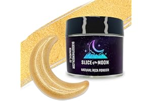 Slice of the Moon | Flashing Gold Natural Mineral Mica Powder, 0.88oz (25g) | for Personal or Professional Use - Cosmetics, Epoxy Resin Projects, Nail Polish, Soaps, Bath Bombs, and Art Projects