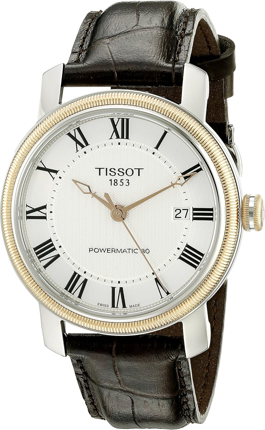 Tissot Herren-Armbanduhr 40mm Armband Leder Schweizer Automatik