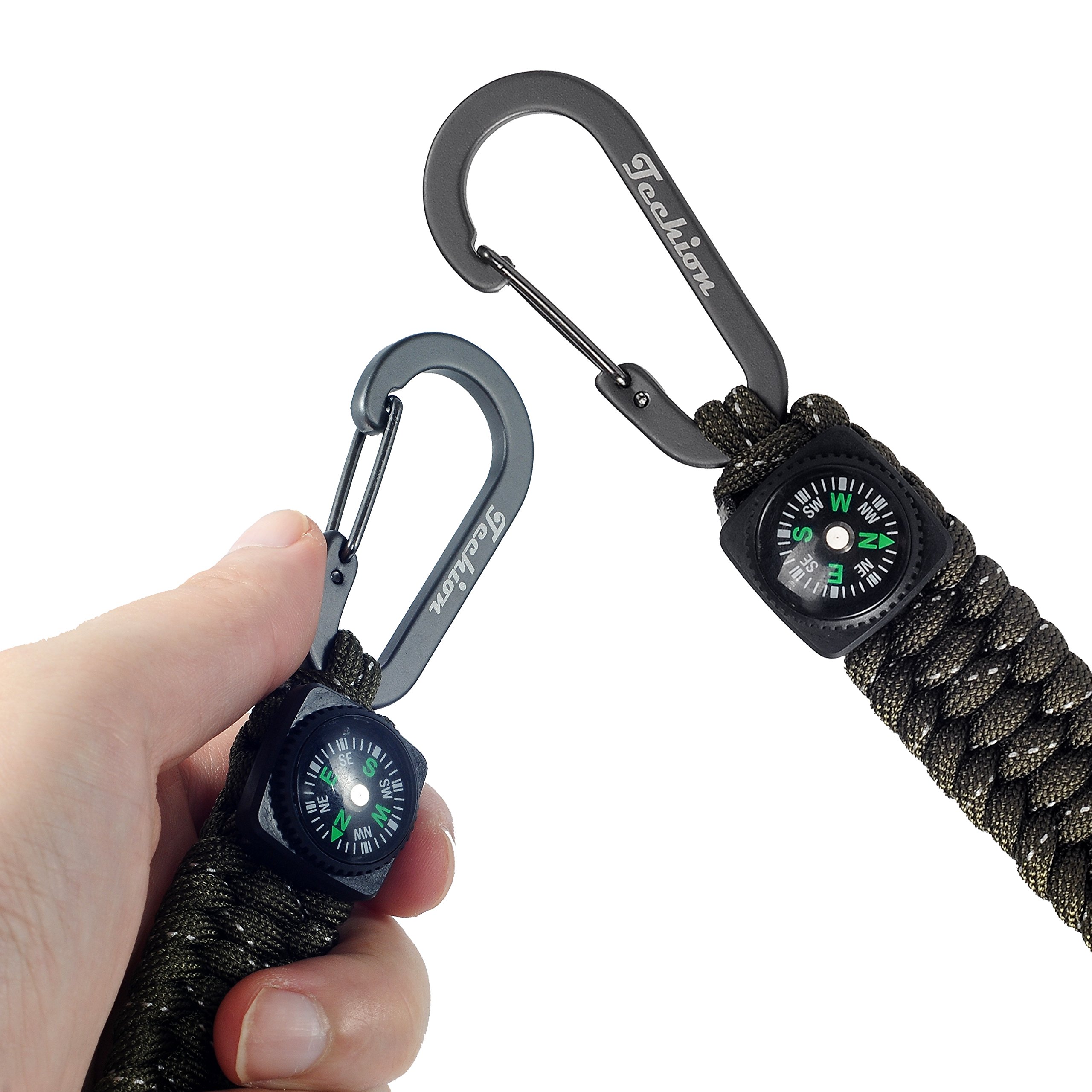 Techion Paracord Survival Keychain Compass, [60inch Disassembled