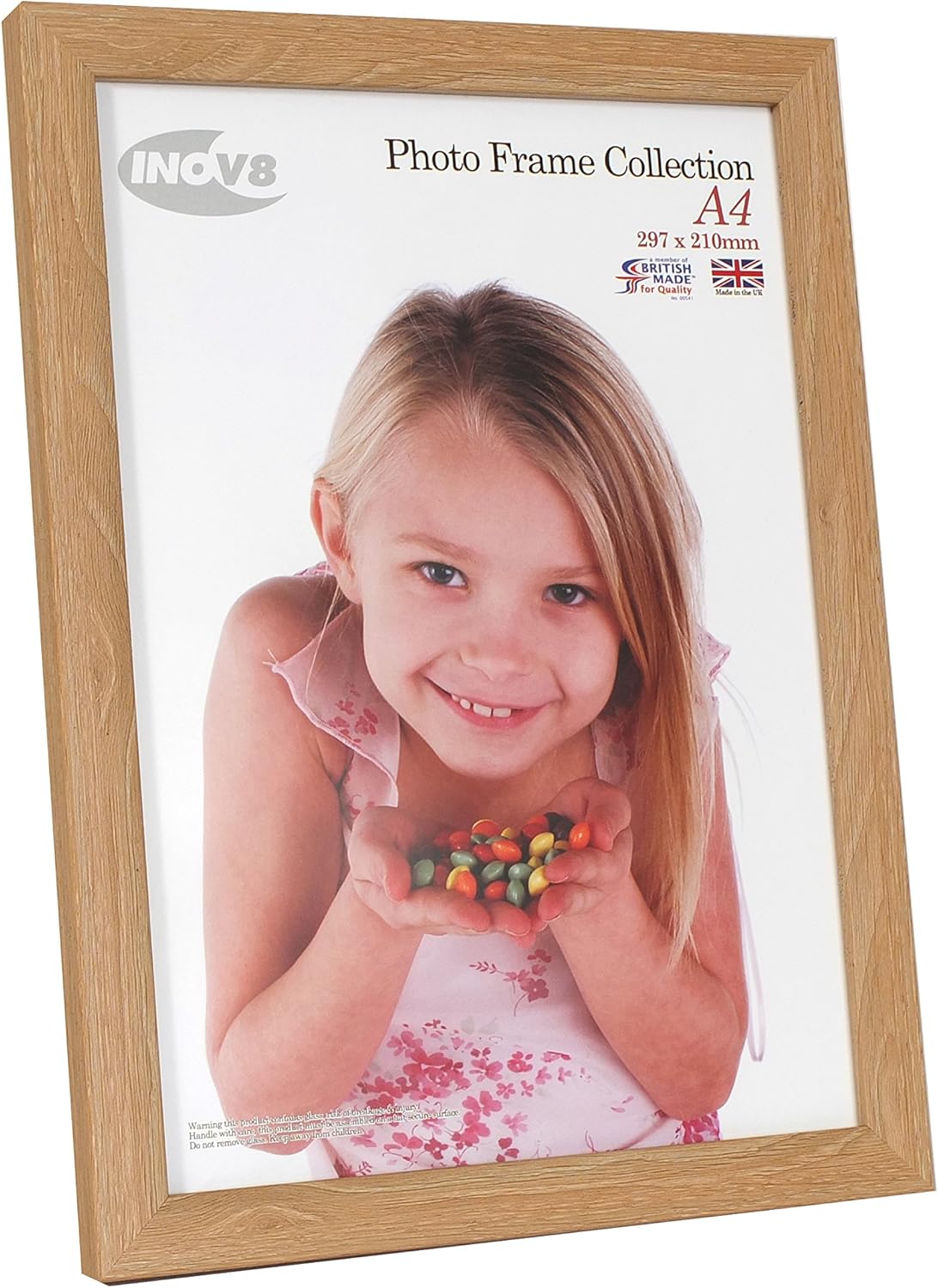 Inov8 Framing - Lime Oak A4 Inch (21x29.7cm) British Made Photo Frame - Wood Effect with Glass Picture Frame - Image 3