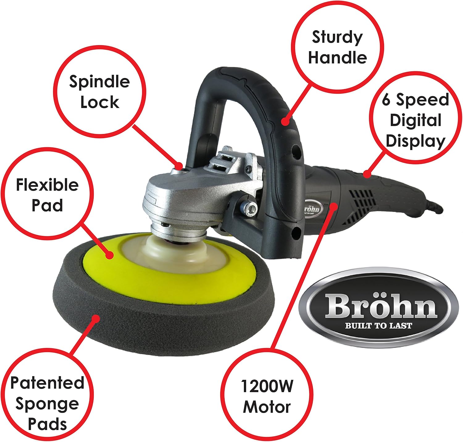 Super Saturday Brohn Black Ice Car Polisher 1200W amp Boora