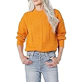 Amazon Essentials Women's Cable Knit Sweater, Soft-Touch Modern Crewneck