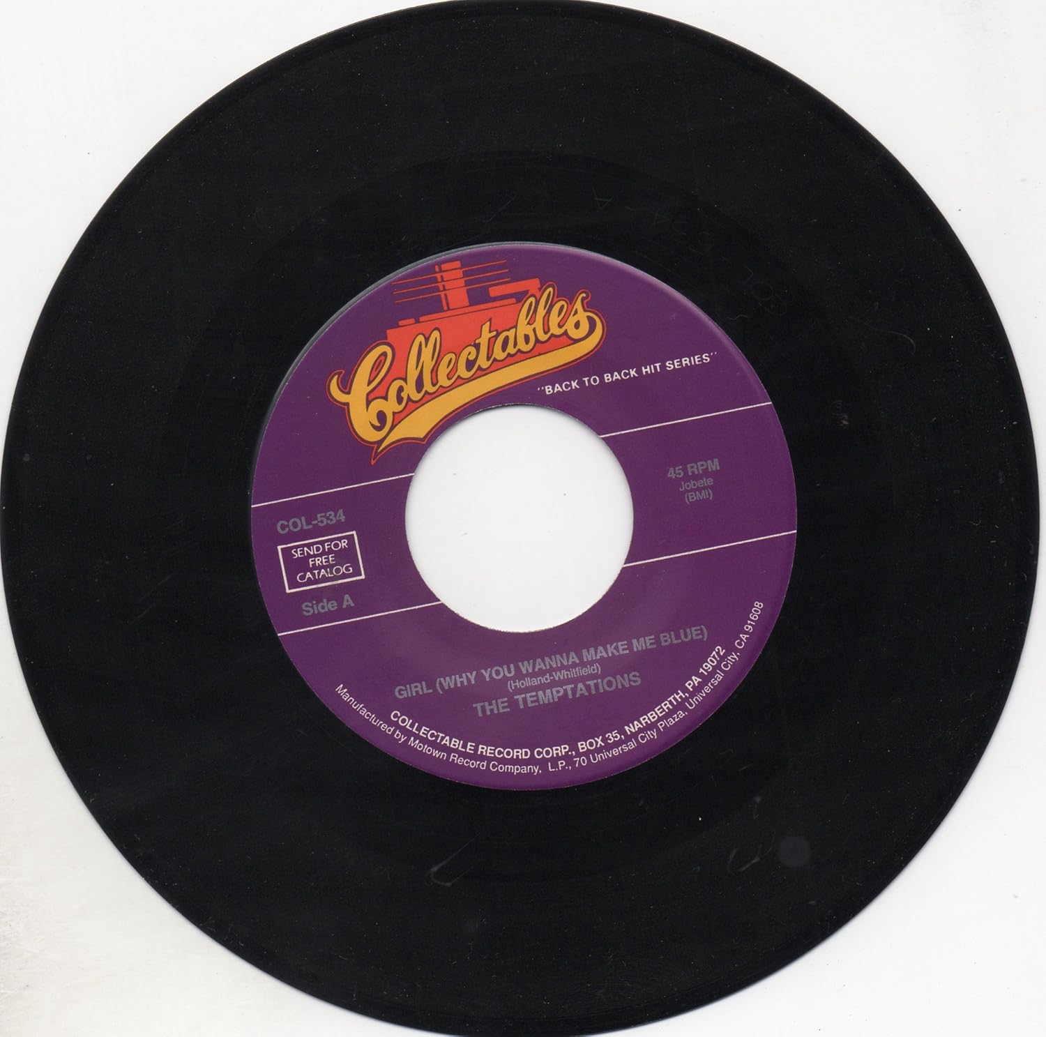 The Temptations Girl( Why You Wanna Make Me Blue)=b/w= Farewell My