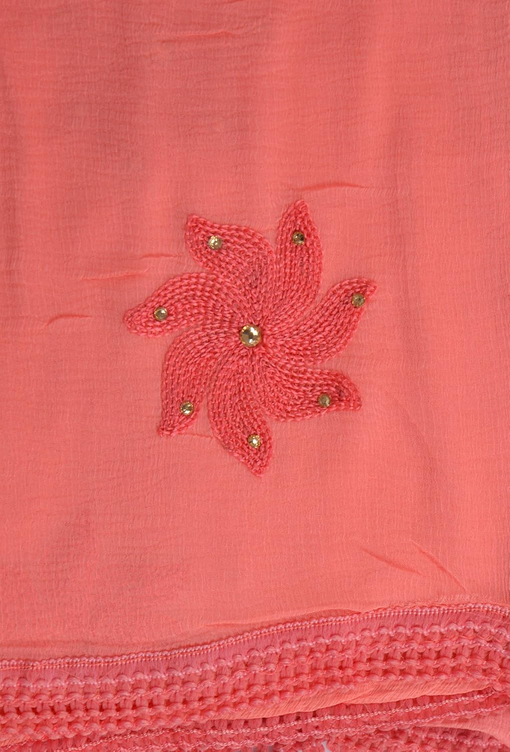 diamo women's chiffon dupatta (peach)