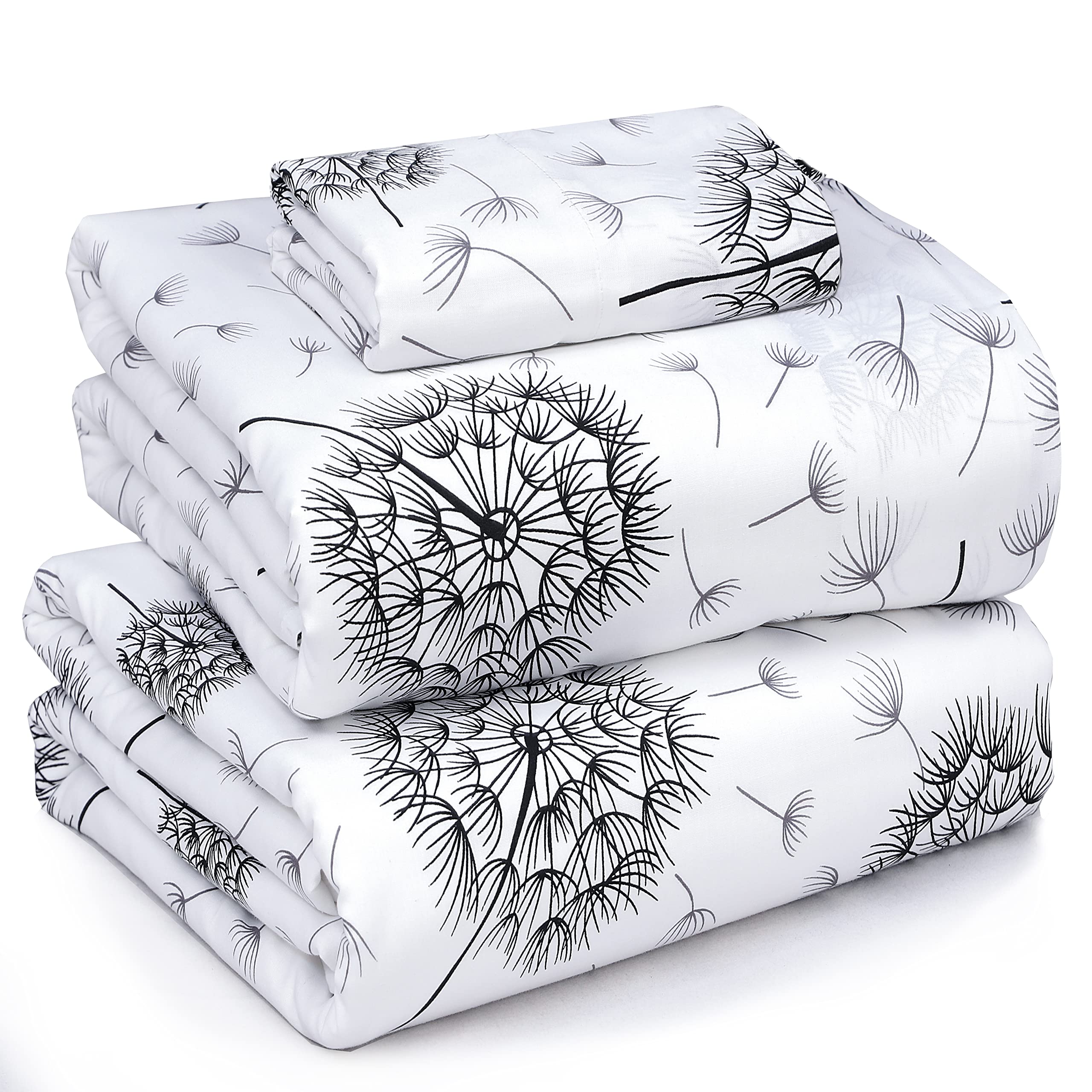 Photo 1 of RUVANTI 100% Cotton Twin XL Sheet Sets, 3 Pieces, Soft & Breathable Percale Weave Bedding, Deep Pocket 16", Hotel Standard, Crisp Cool Feel, Durable, Perfect Size Floral Sheets, Dandelion