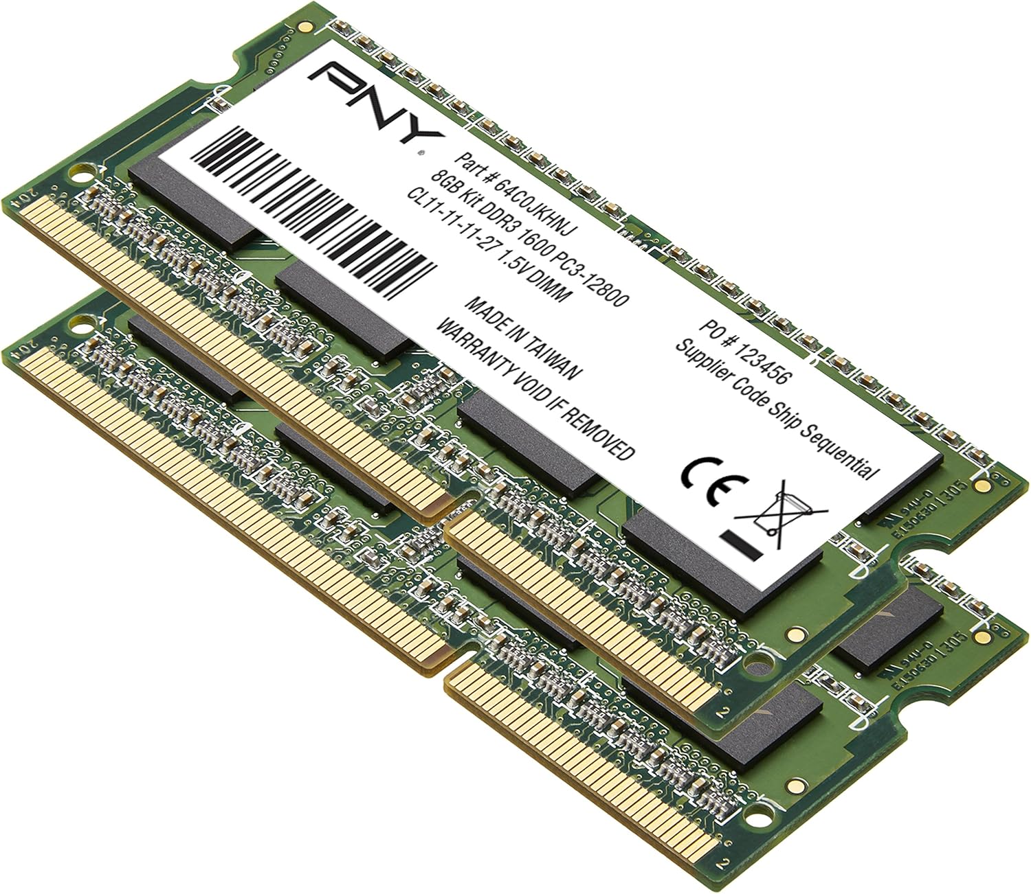 PNY Performance 8GB Kit DDR3 1600MHz CL11 Notebook (SODIMM) Memory MN8GK2D31600-Z
