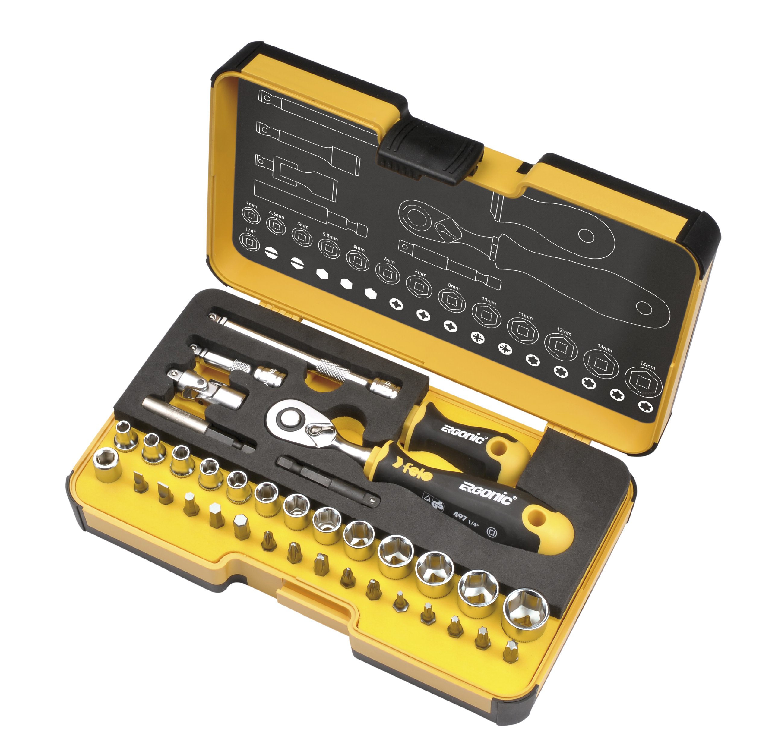 Felo 0715762053 R-Go XL Box Socket Set 36 Piece