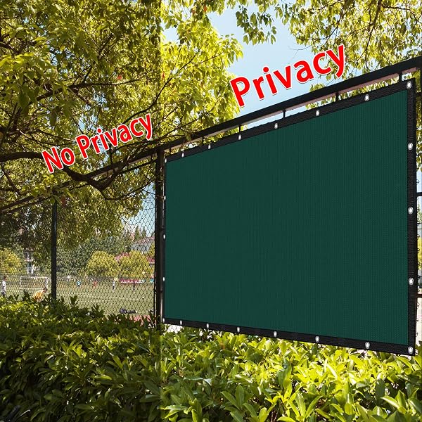 NYSHINE PRIVACY SCREEN FENCE WITH BINDINGS & GROMMETS 6′ X 50′ HEAVY DUTY BLACK FENCING MESH SHADE NET COVER 90% BLOCKAGE WITH CABLE ZIP TIES FOR WALL GARDEN YARD BACKYARD (GREEN)
