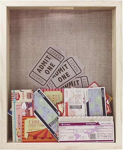 11x14 Natural Color Shadow Box For Tickets Top Loading Frame