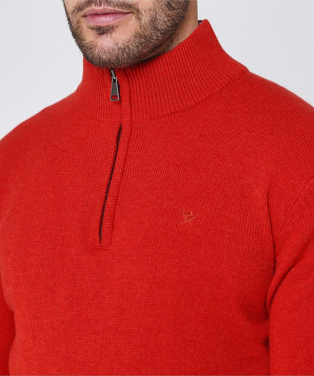 hackett lambswool half zip jumper