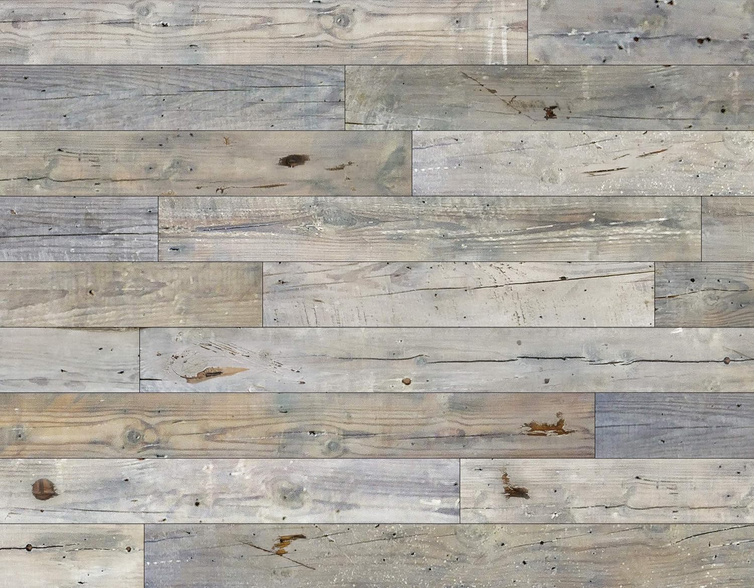 Amazon Com Novogratz Reclaimed California Barn Wood Wall Panels Diy Install Durable Peel Stick Application 13 3 Sq Ft Of 5 1 Wide Panels Sample 6 X 5 Silver Pine Home Kitchen