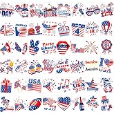 HOWAF 96pcs 250 Years of Freedom 4th of July Temporary Tattoos, Independence Day Tattoo Stickers for USA Patriotic Party Decoration, 4th of July Face Tattoos for Kids Adults, 250th Anniversary Tattoos