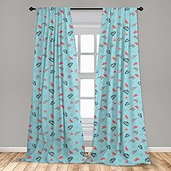 Lunarable Kiwi Curtains, Exotic Abstract Continuous