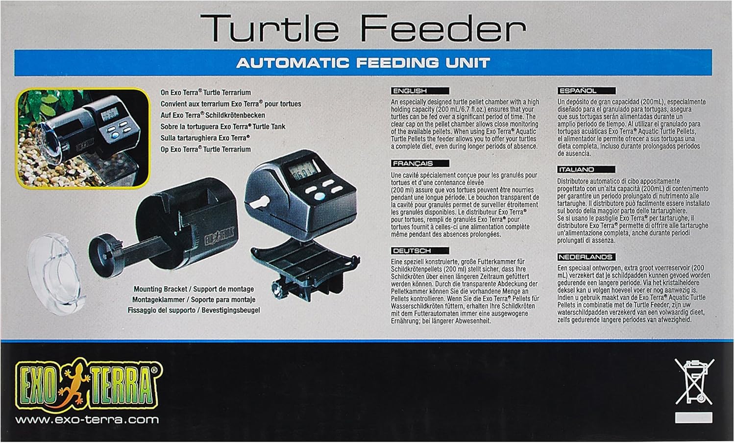 Exo Terra Nourriture Pour Reptiles Turtle Feeder Distributeur