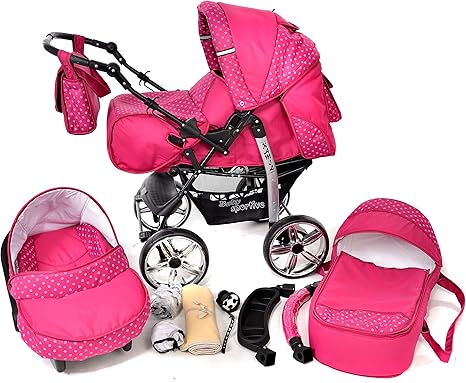 pink 3 in 1 pram