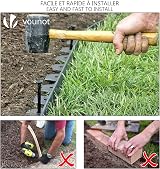 VOUNOT Lawn Edging 10m with 30 Pegs Green 4mm Thick Flexible Plastic Border view 2