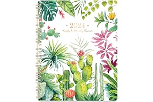 FRASUKIS Planner 2024-2024 Planner Weekly and Monthly from Jan. 2024 to Dec. 2024, 9.7" x 7.7", Planner 2024 with Premium Thick Paper + Printed Tabs, 2024 Calendar 12 Month Planner