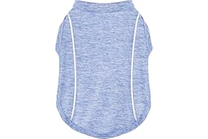 PAIAITE Stay Safe at Night: Stylish Reflective Strip Dog Shirt & Tank Top - Soft, Breathable Clothes with Sun Protection, Quick Dry, Stretchy, Lightweight for Small to Large Dogs Sea Blue M