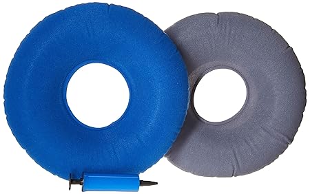 2 Orthopädisches Sitzkissen - für Hämorrhoiden & Rückenschmerzen - Anti Dekubitus Kissen, Donut Sitzring - Aufblasbar - Steiß