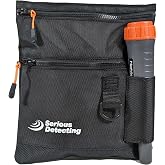 Serious Detecting Mesh Bottom Beach Finds Bag Pouch with 43" Waist Belt and Pinpointer Holster for Metal Detecting