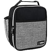 opux Premium Insulated Lunch Box, Soft School Lunch Bag for Kids Boys Girls, Leakproof Small Lunch Pail Men Women Work, Reusable Compact Cooler Tote Lunchbox for Office Adult, Heather Grey