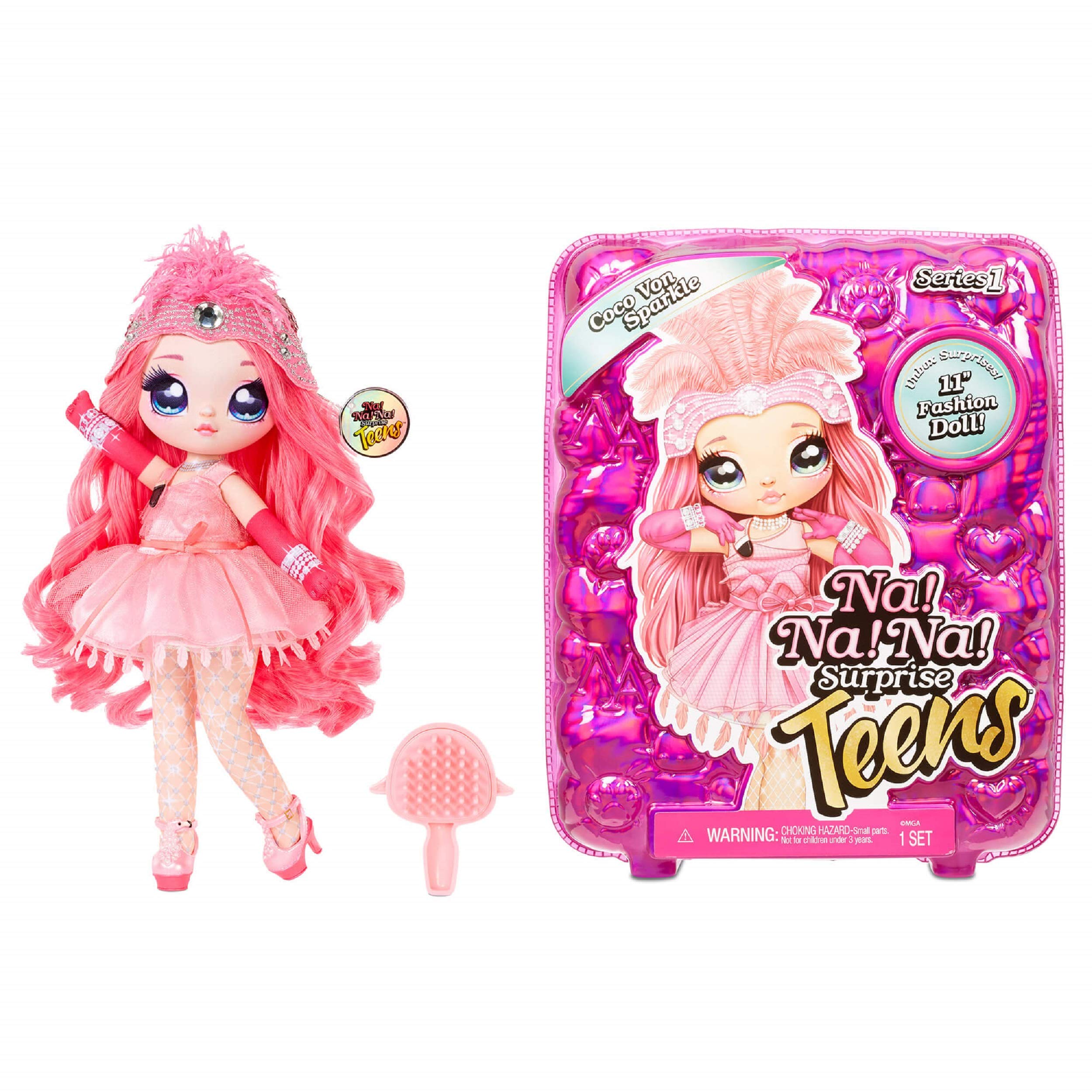 Na Na Na Surprise Teens Fashion Doll, COCO VAN SPARKLE. Collectible Large Soft Fashion Doll with Luxury Outfits And Deluxe Accessories. Teens Series 1. Perfect Gifts For Boys And Girls Age 5+.