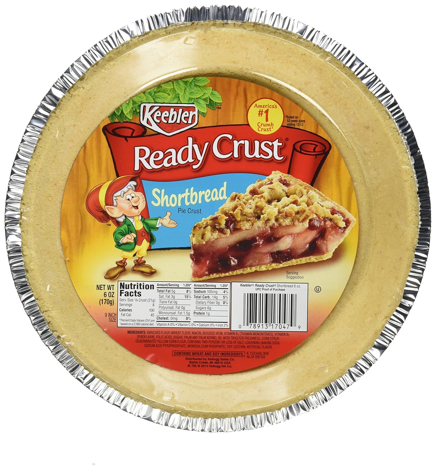 Keebler Ready Crust Shortbread Pie Crust 6 oz (Pack of 12)