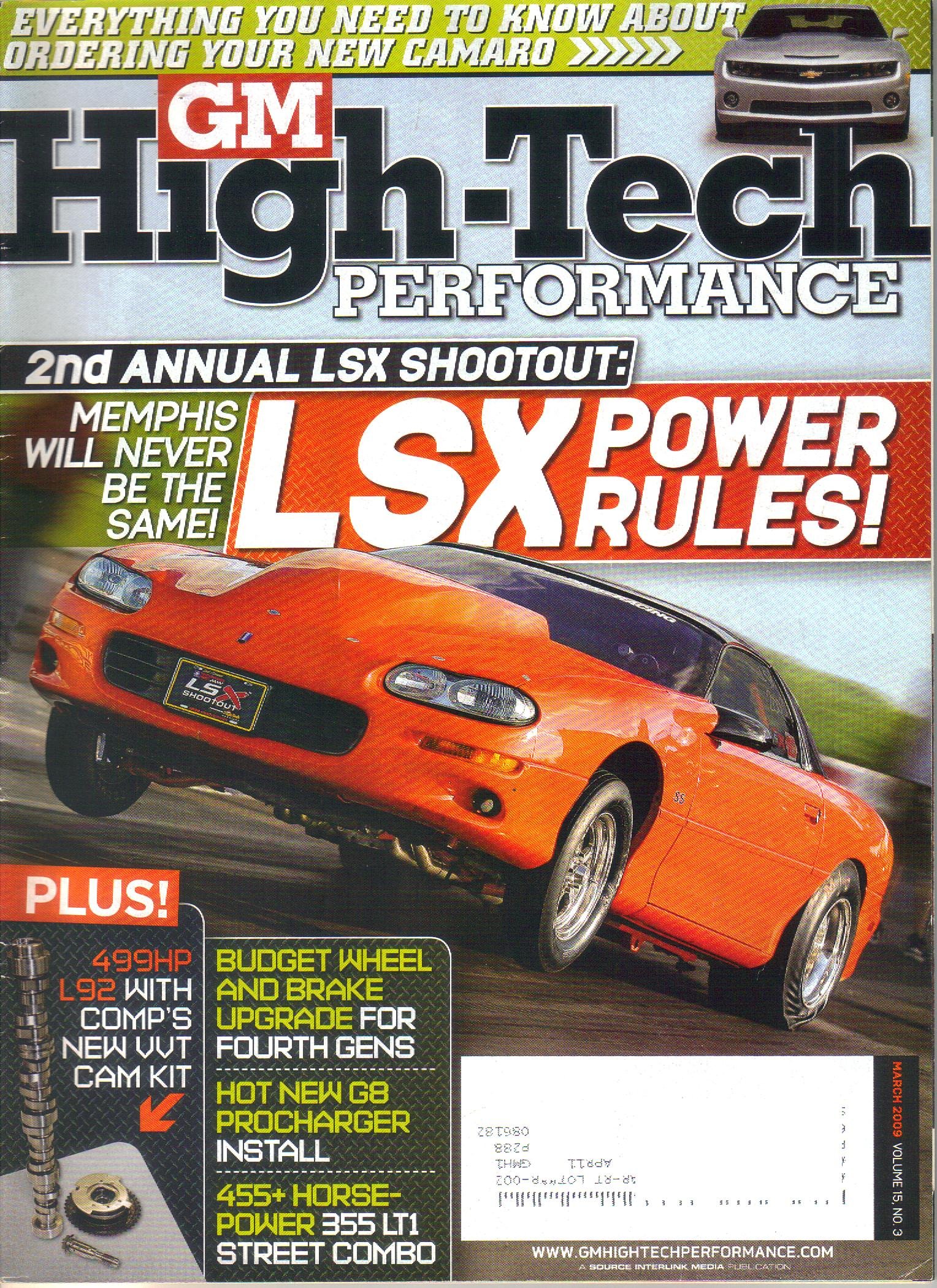 Gm High Tech Performance Magazine March 2009 Vol 15 No 3 Bill Klein Tony Whatley Tom Lylam Joe Huneycutt Ryan Jansen Bruce Hawkins Mike Ficcaci Frank Cicerale Chris Werner Rick Jensen Jim Mcilvaine
