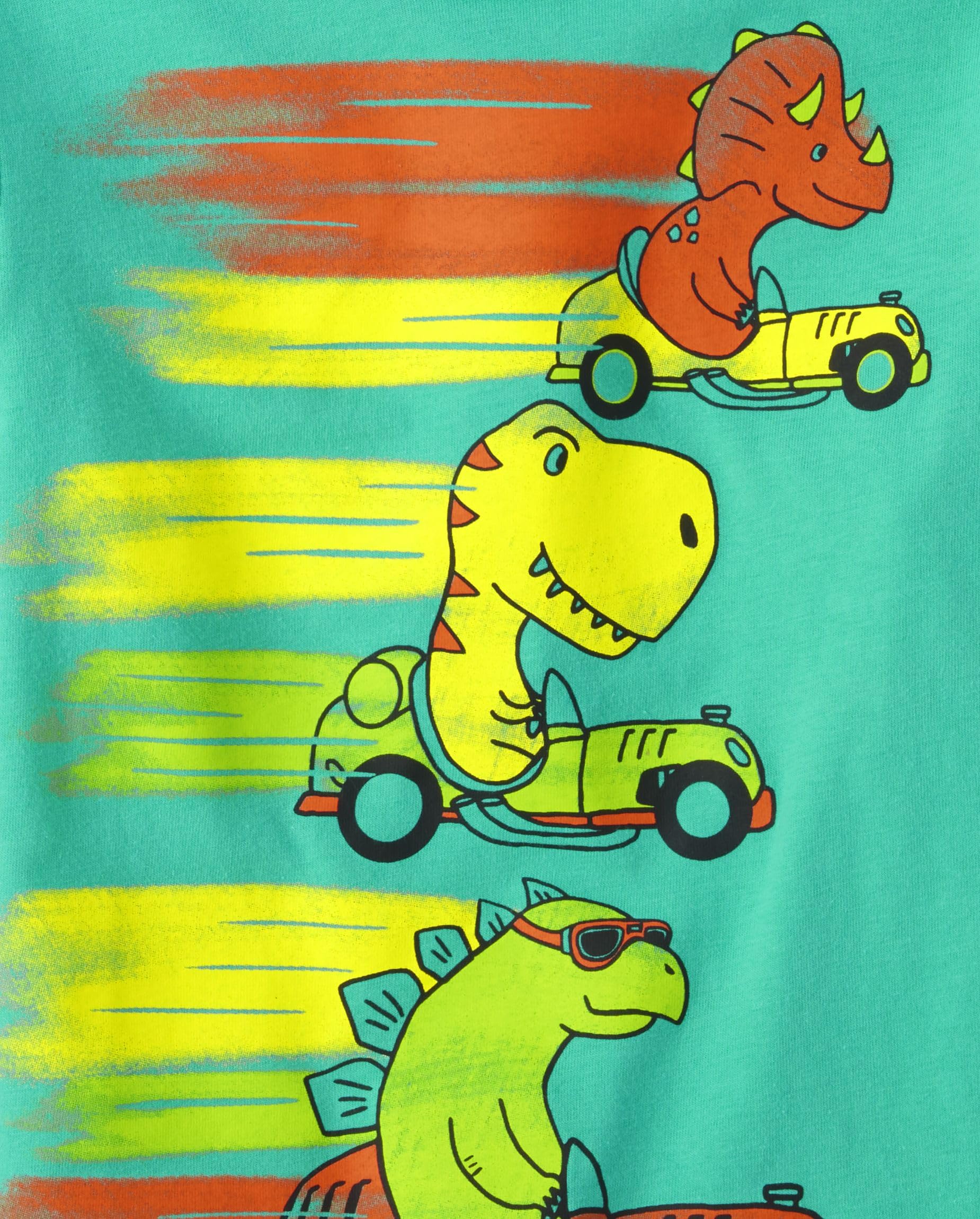 The Children's Place Baby Boy's and Toddler Dino Short Sleeve Graphic T-Shirts,Multipacks, Dinosaurs 3-Pack, 18-24 Months