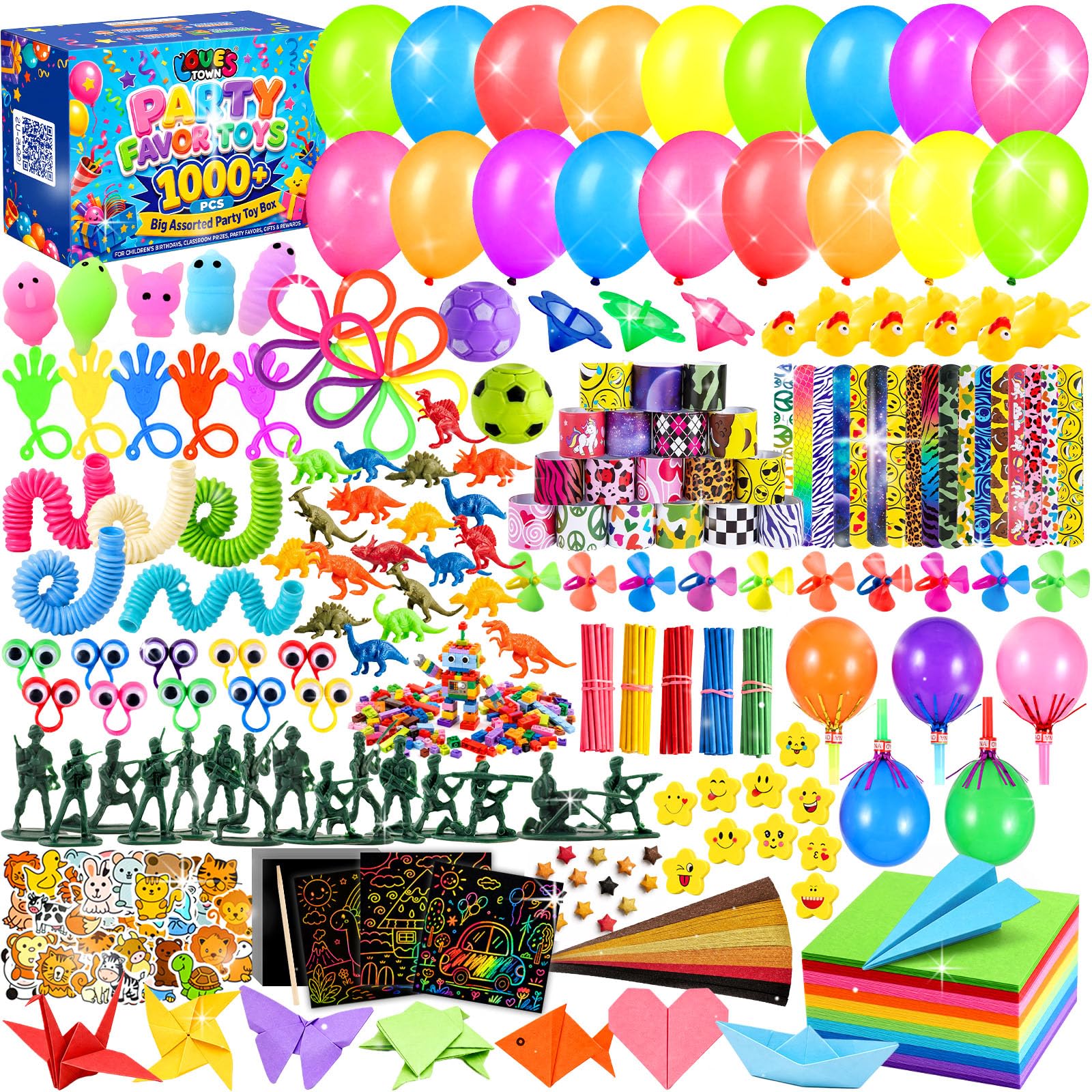 LovesTown 1000 PCS Party Favors for Kids with 405 Small Toys