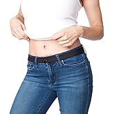 Invisibelt No Show Women’s Stretch 1.25" Elastic Belt - Adjustable Flat Buckle Invisible Belt, One Size