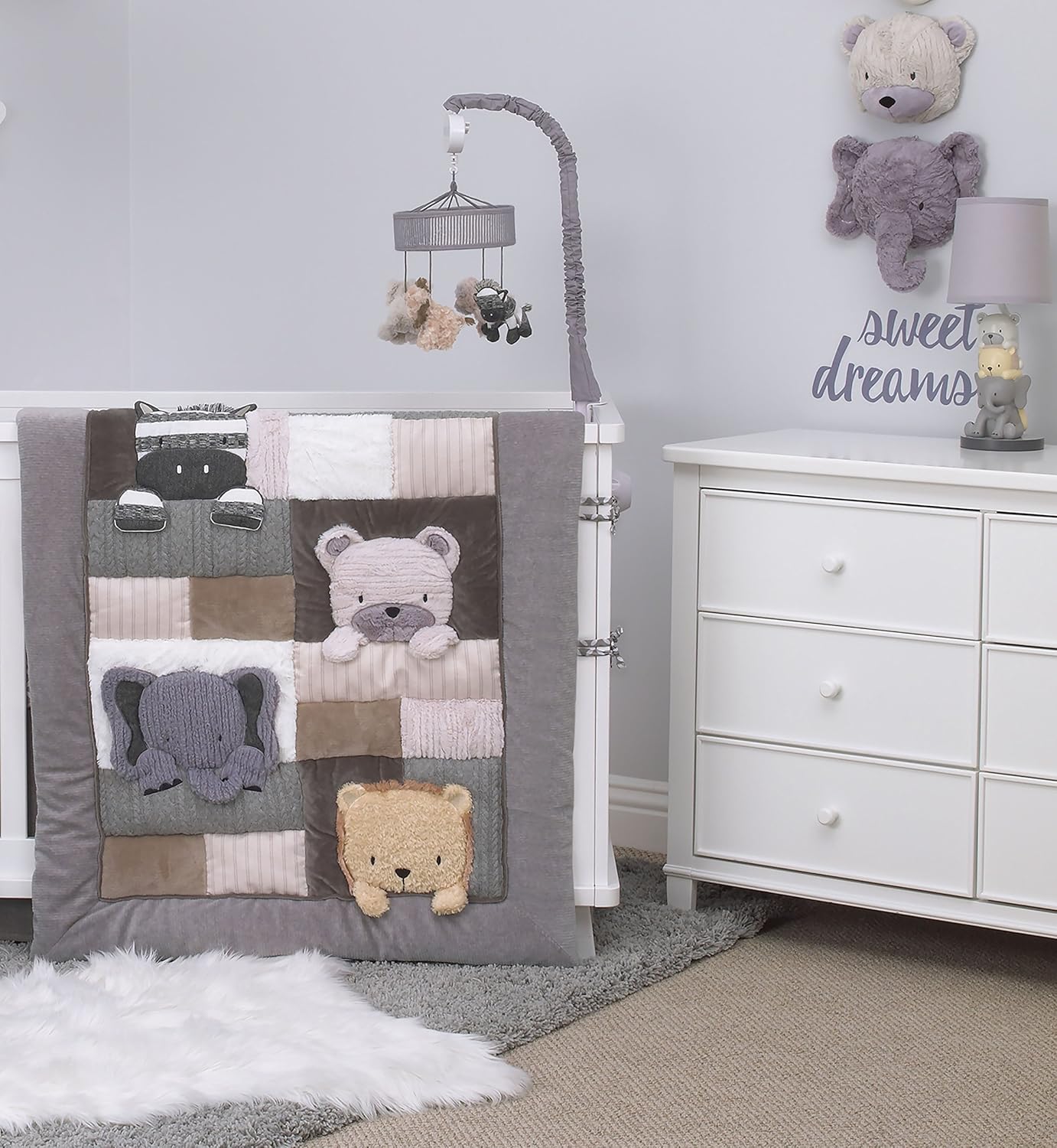 nojo ballerina bows 4 piece crib bedding set