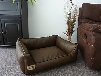 Similpelle Dog Bed Sofa Artificial Leather 90 Cm X 70 Cm Brown