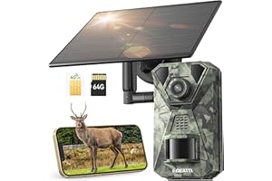 DEATTI 4G LTE Cellular Trail Cameras with 6GB SD Card,2.7K HD Solar Game Cameras with Night Vision Motion Activated Waterproof for Wildlife Deer Monitoring 0.1s Trigger Time(with SIM Card)