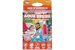 KANGATOYS Book of Mormon #2 Aqua Brush Color with Water Activity Book, Bible School, Preschool, Elementary, Primary, Christian, Religion, for Kids Ages 3+ Reusable Travel Activity