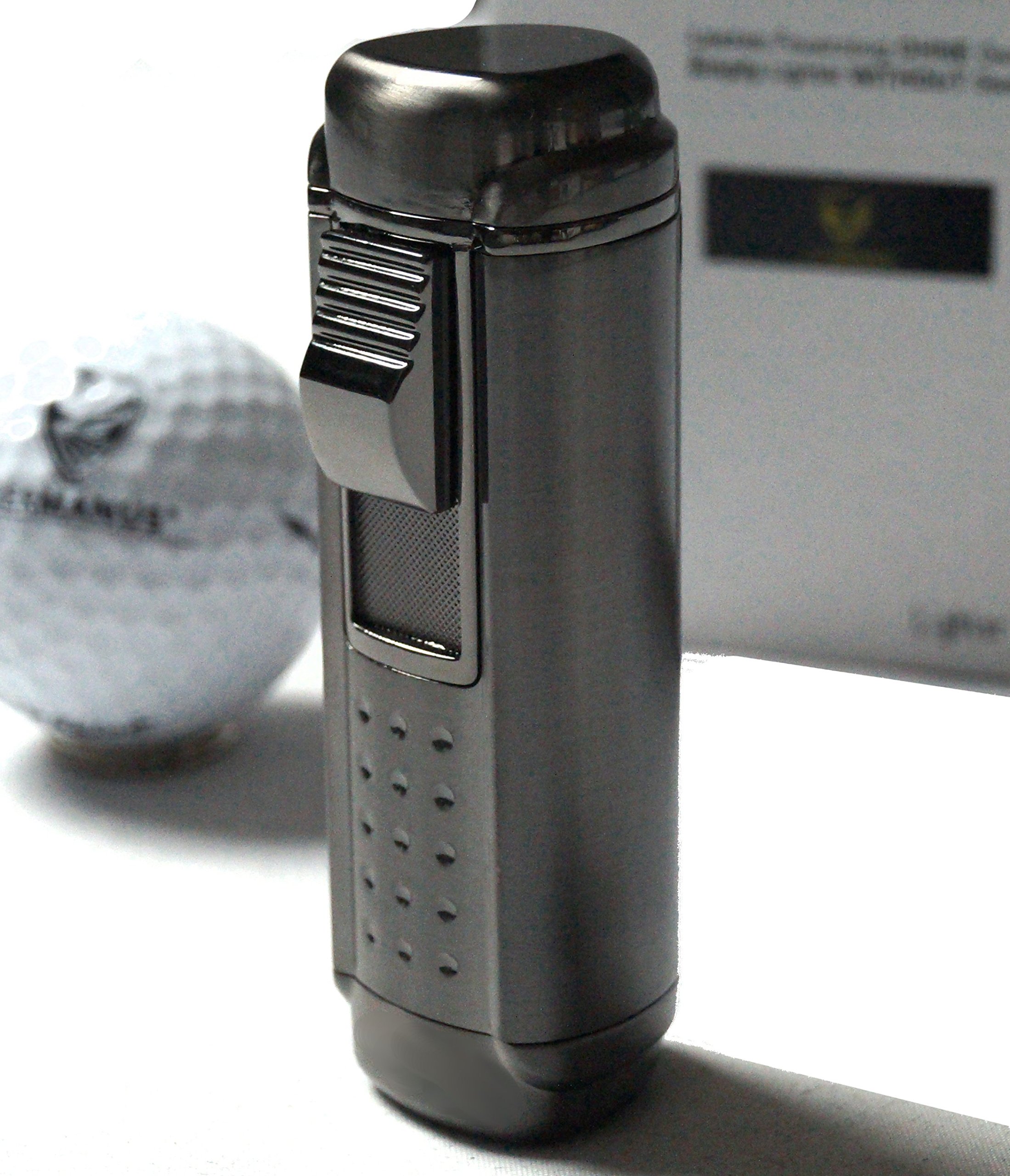 GERMANUS Jetflame Torch Cigar Lighter with 4 Flames, Metal, Silver