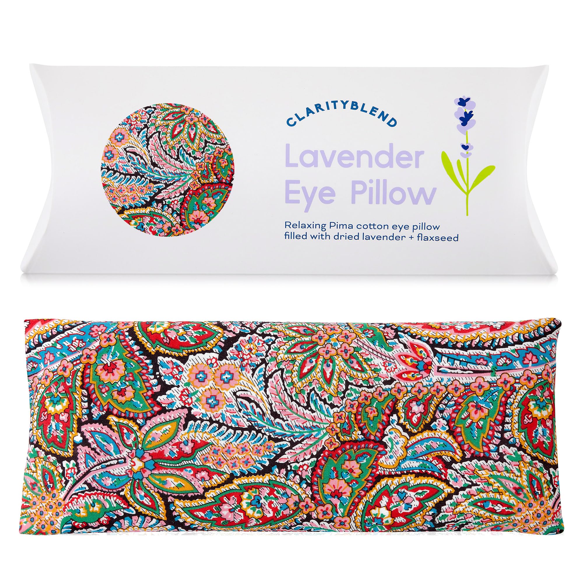 Clarity Blend Aromatherapy - Weighted Lavender Bags for Yoga, Meditation & Relaxation - Aromatherapy Lavender Pillow Bag Filled with Flaxseed - Washable Pima Cotton Cover Facial Tension Release