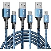 Micro USB Cable, 3Pack 6.6ft Android Charger Cable, Nylon Braided Micro USB Fast Charger Cord for PS4, Samsung Galaxy S7 S6, 