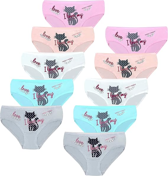 KEREDA Mädchen Unterhosen 8er/10er Pack - Baumwolle Schlüpfer Teenager