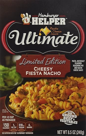 Amazon Com Betty Crocker Hamburger Helper Ultimate Cheesy Fiesta Nacho 8 5oz Box Pack Of 6 Grocery Gourmet Food