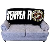 Pure Country Weavers US Marine Corps - Semper Fi Emblem Blanket - Gift Military Tapestry Throw for Back of Couch or Sofa - Woven from Cotton - Made in The USA (61x36)