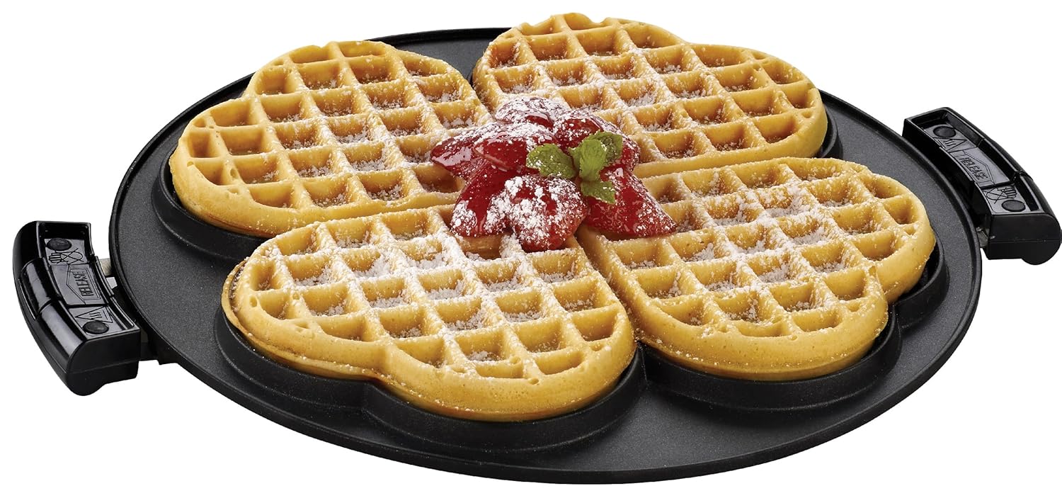 George Foreman GRP106WP 2 Removable Nonstick Heart-Shaped Waffle Plates, Black
