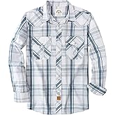 Dubinik Pearl Snap Shirts for Men - Long Sleeve Western Vintage Plaid Shirts