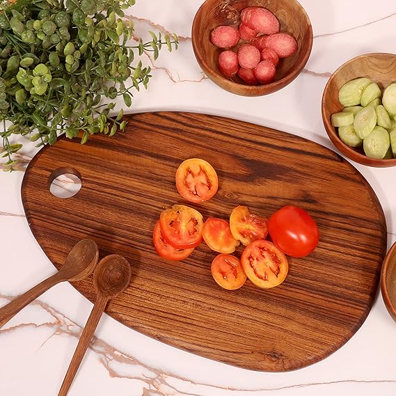 Buy Woodsala Natural Solid Wood Chopping Board / Cutting Board for