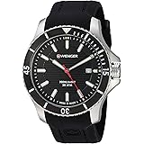 Wenger Men's 0641.102 Sea Force 3H Analog Display Swiss Quartz Black Watch